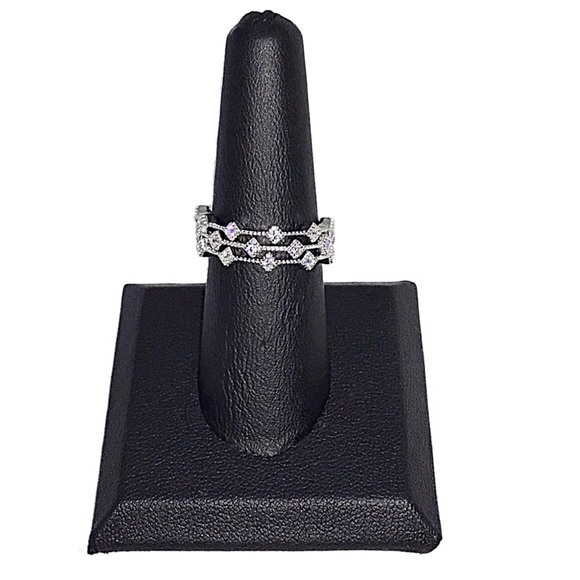 Jewelry - Set of 3 Solid 925 Thin Eternity CZ Rings NWT